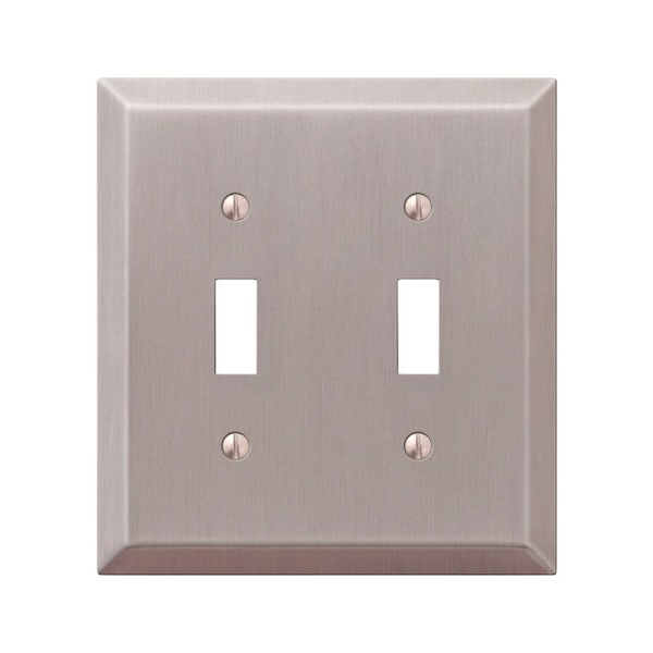 Amerelle Wall Plate, Number of Gangs: 2 Steel, Steel, Brushed Nickel Finish, Gray 163TTBN - main